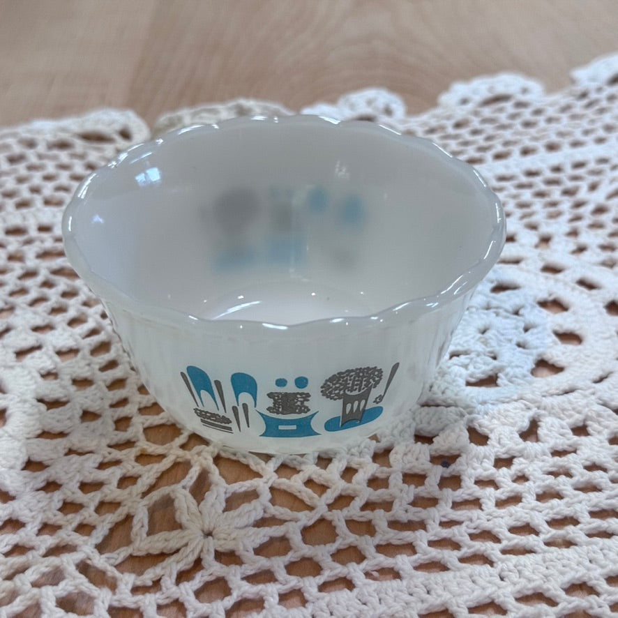 Fire King 'Blue Heaven' Milk Glass Custard Cup