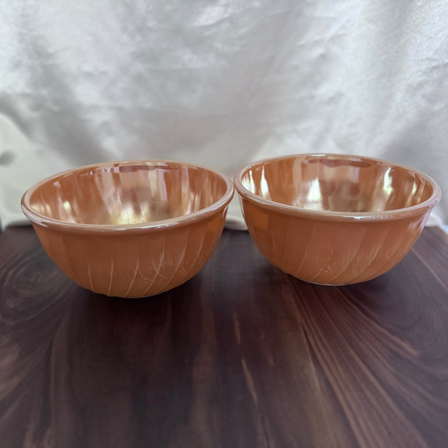 Fire-King Ribbed Swirl Medium Bowls