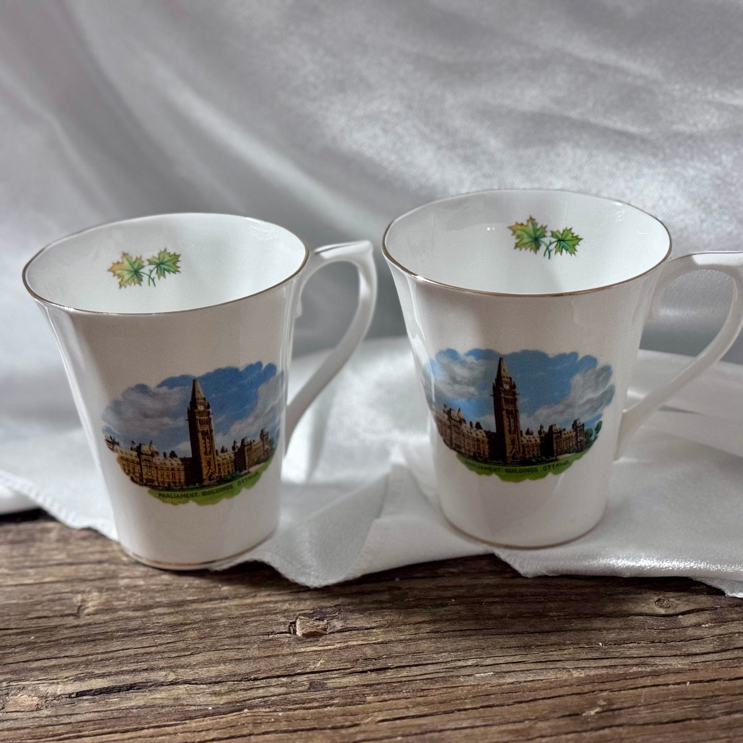 Regency England 'Parliament Buildings Ottawa' Bone China Coffee Set