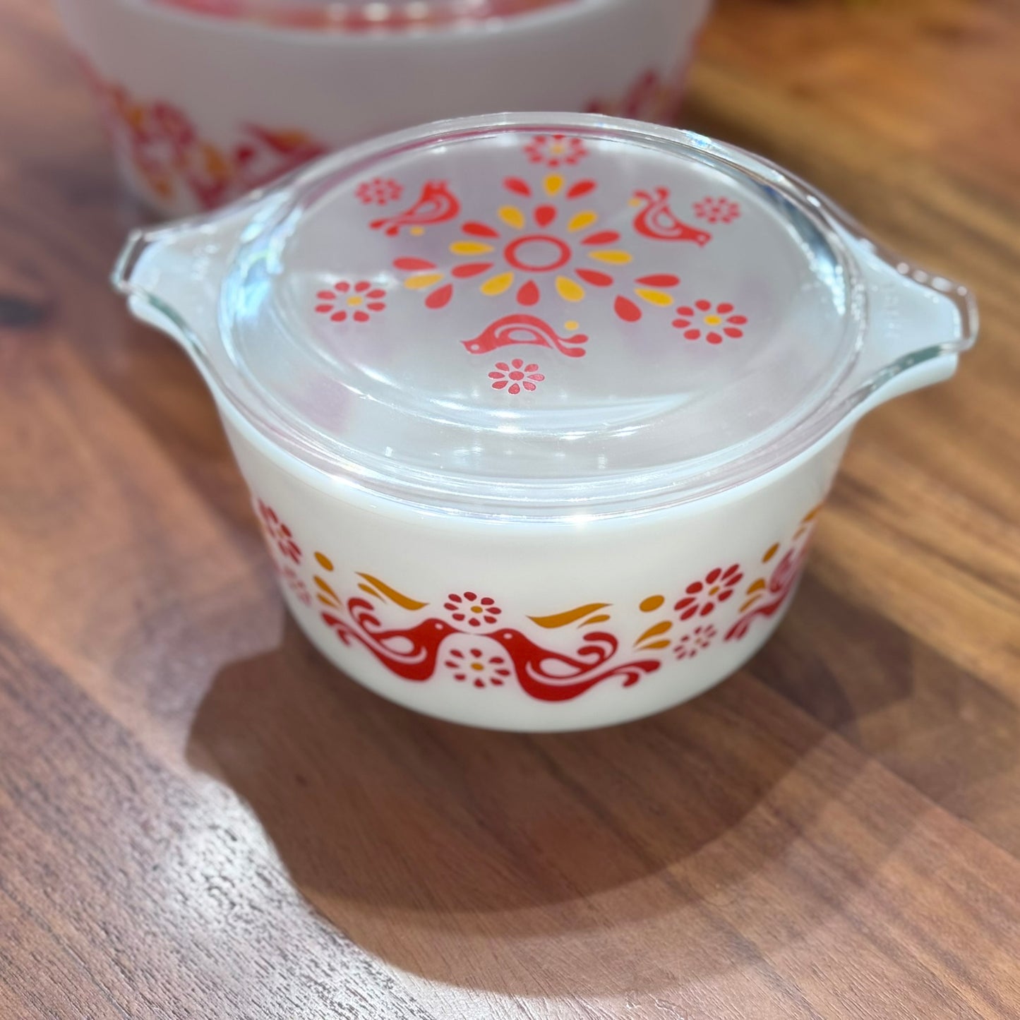PYREX 'Friendship' 3 Piece Round Casserole With Lids
