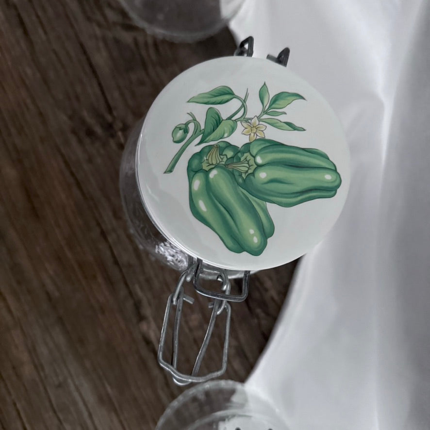 Vintage Italian Canister Jars with Ceramic English Lids