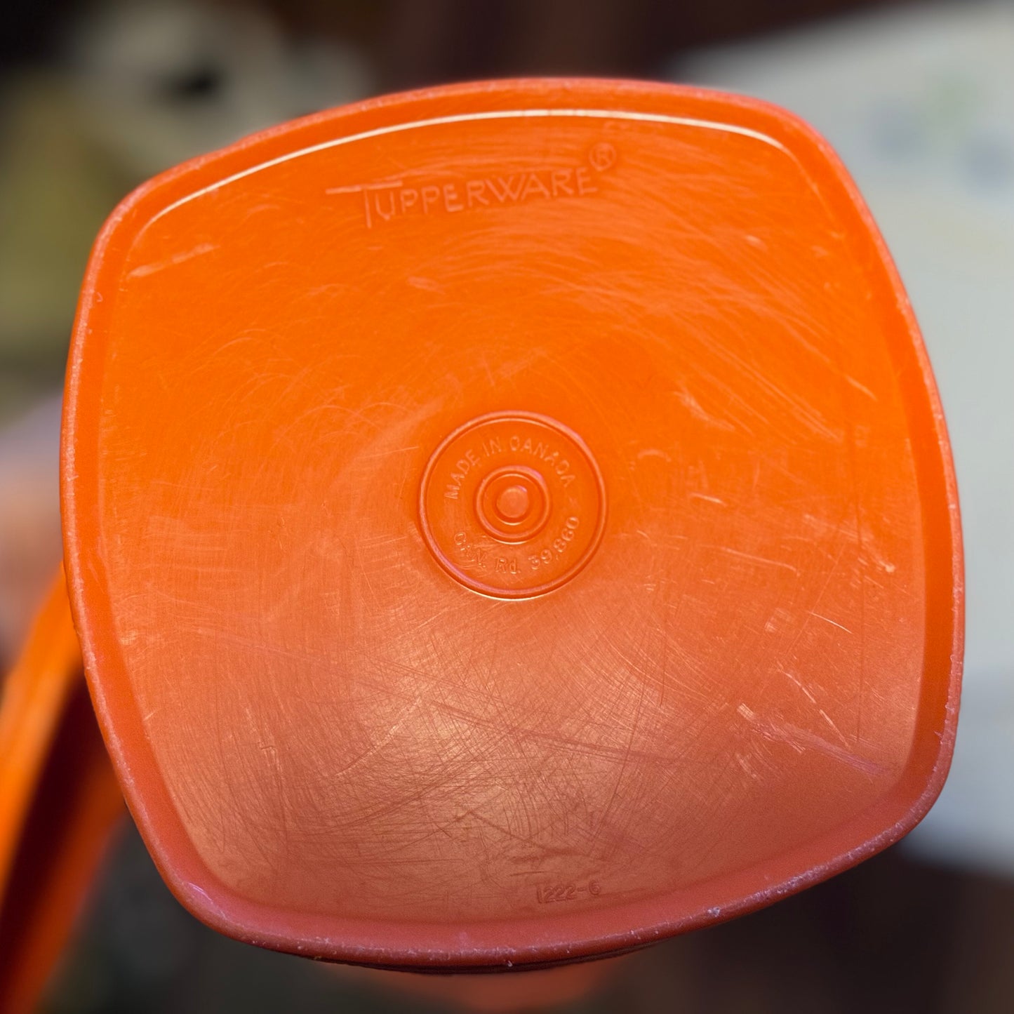 Large Orange Tupperware Canister