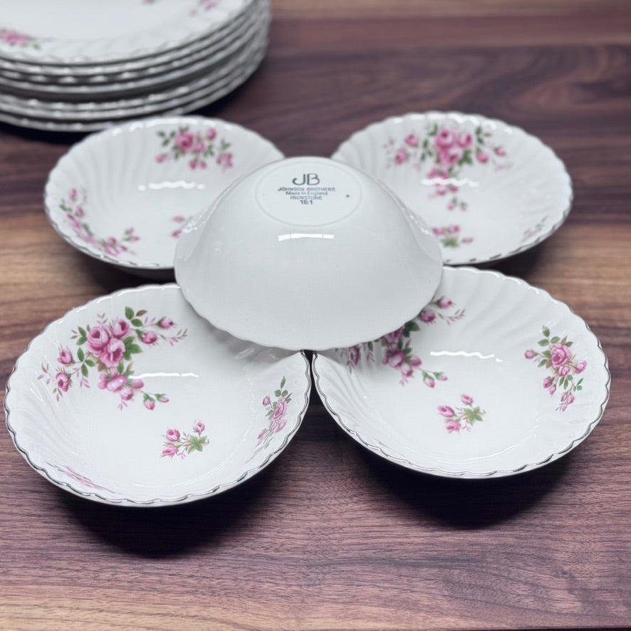 Johnson Brothers Made In England Ironstone Regency Pink Roses Dish Set