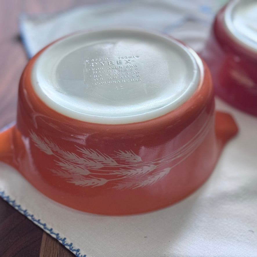 Pyrex Autumn Harvest Wheat Small Casserole Bowls