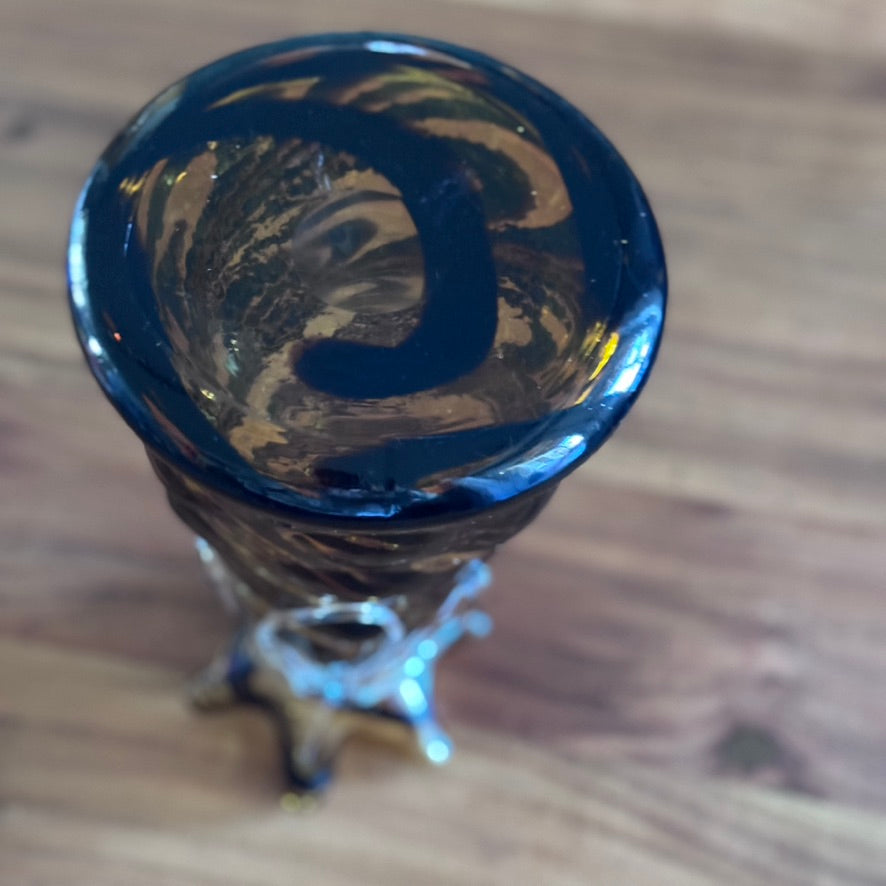 Amber Art Swirl Glass Vase