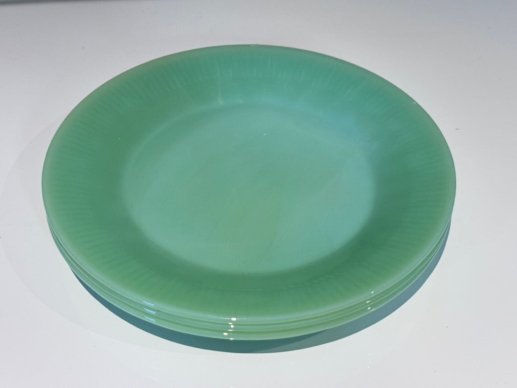 Fire King Jadeite Jane Ray Dinner Plates