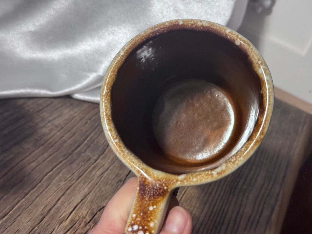 WSC Maple Leaf Brown Drip Glaze Coffee Mug