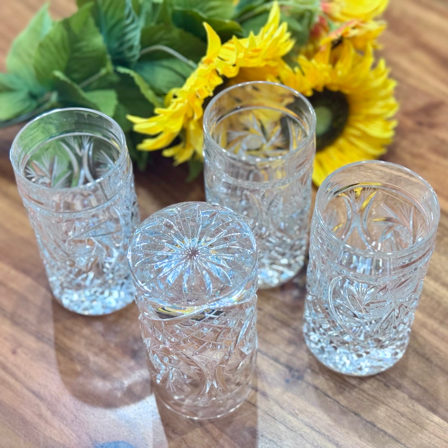 Pinwheel Crystal High Ball Glasses