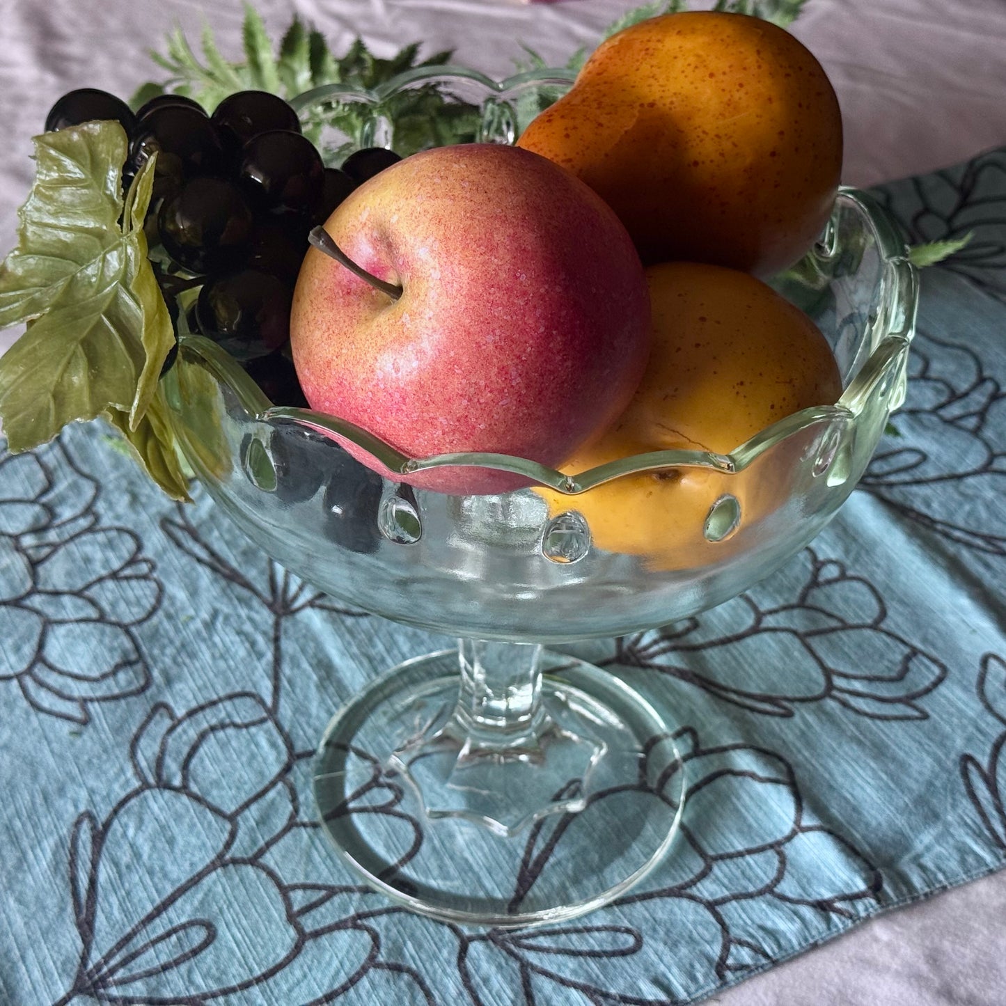 Indiana Glass Teardrop Pedestal Compote/Fruit Bowl