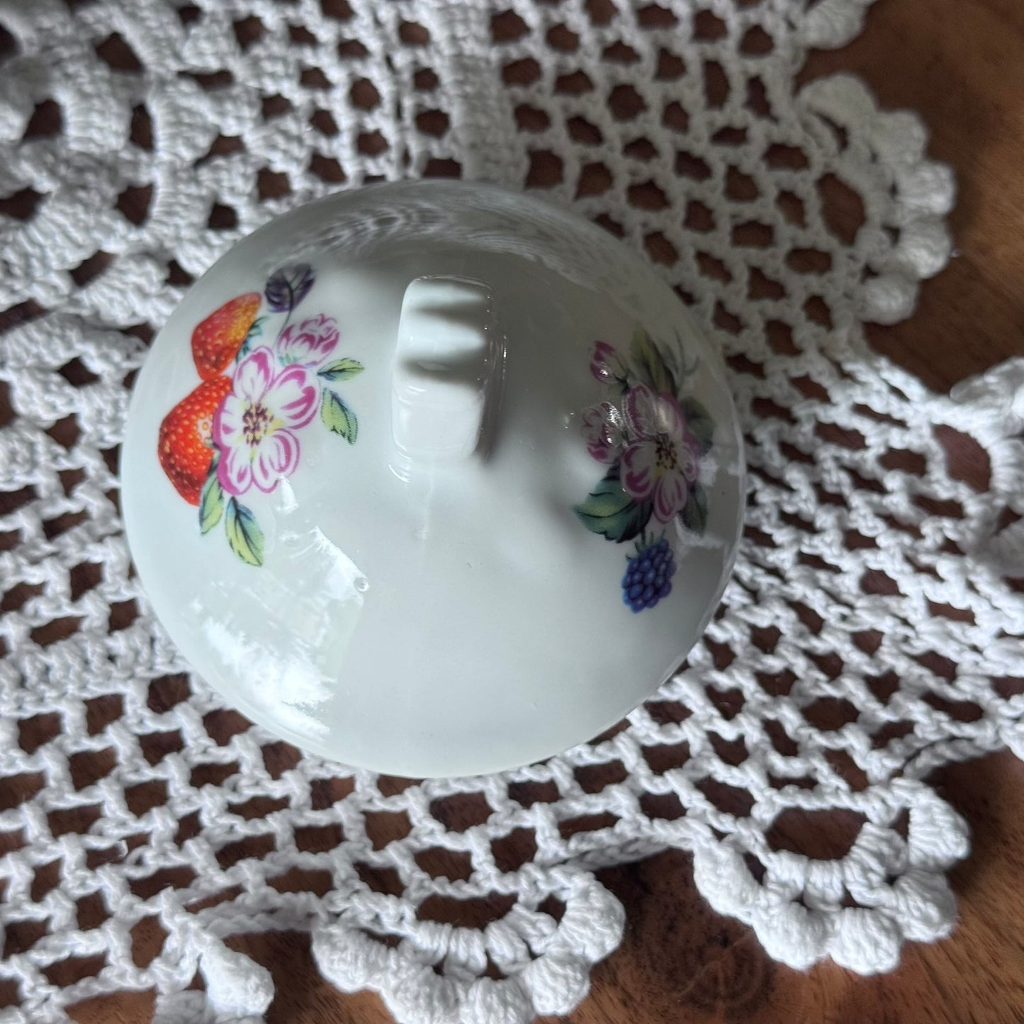 Porcelain Fruit/Floral Motif Teapot