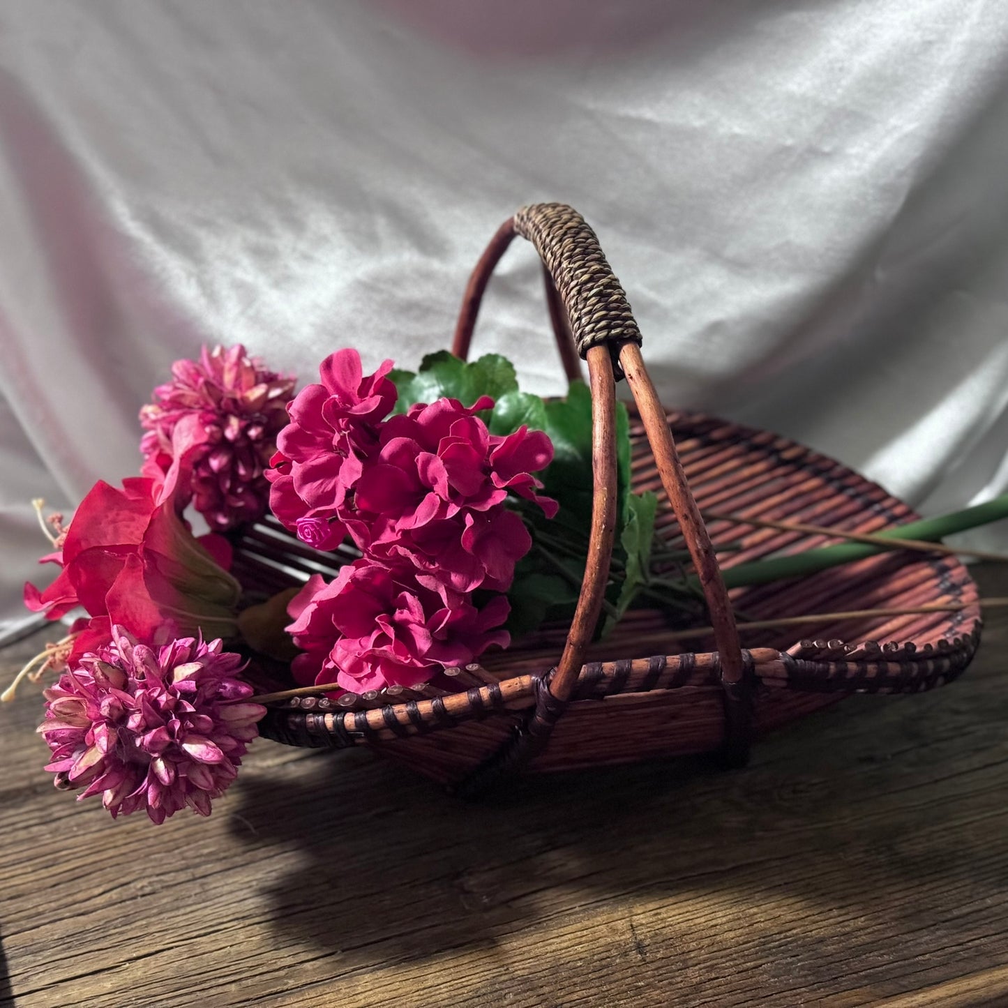 Vintage Bamboo & Cane Basket