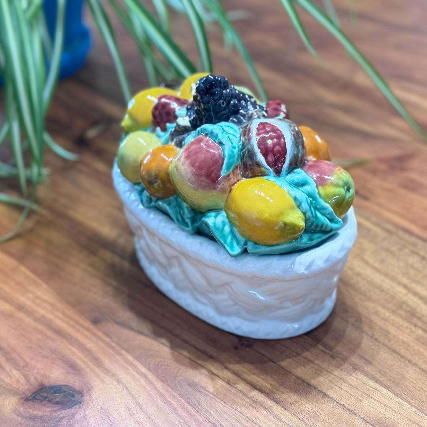 Vintage Lidded Ceramic Fruit Bowl/Storage Container