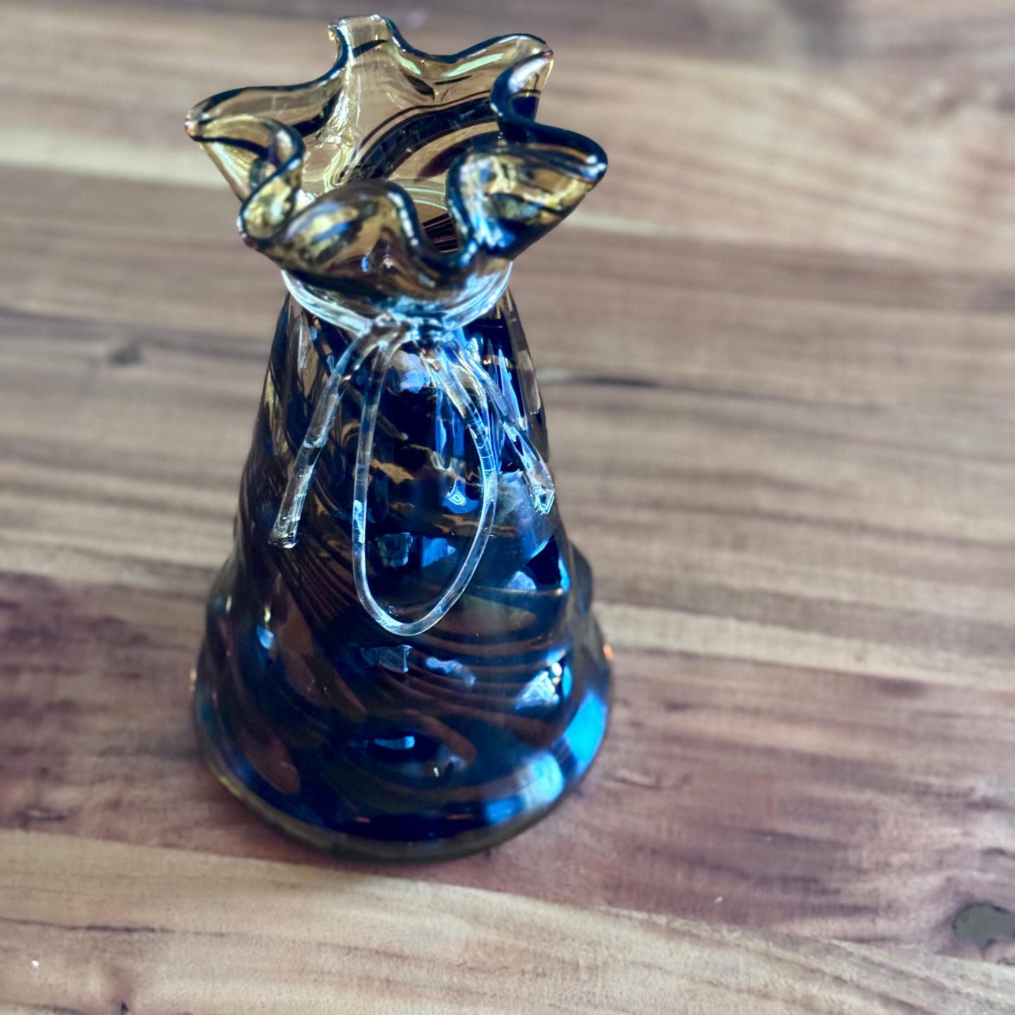 Amber Art Swirl Glass Vase