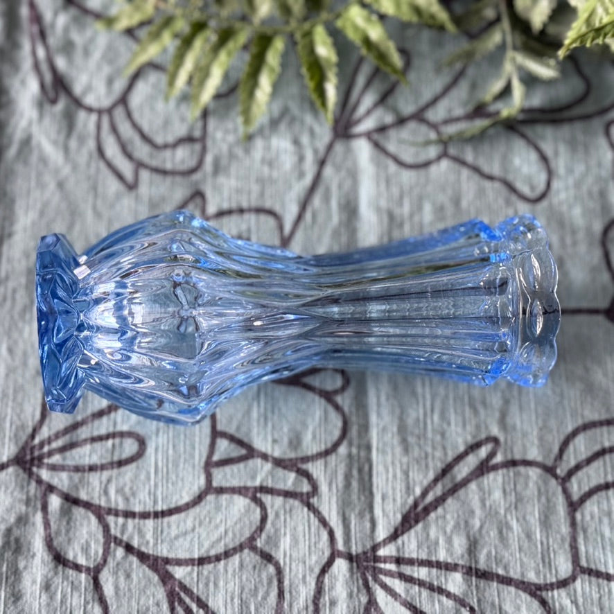Bohemian Czech Baby Blue Glass Vase