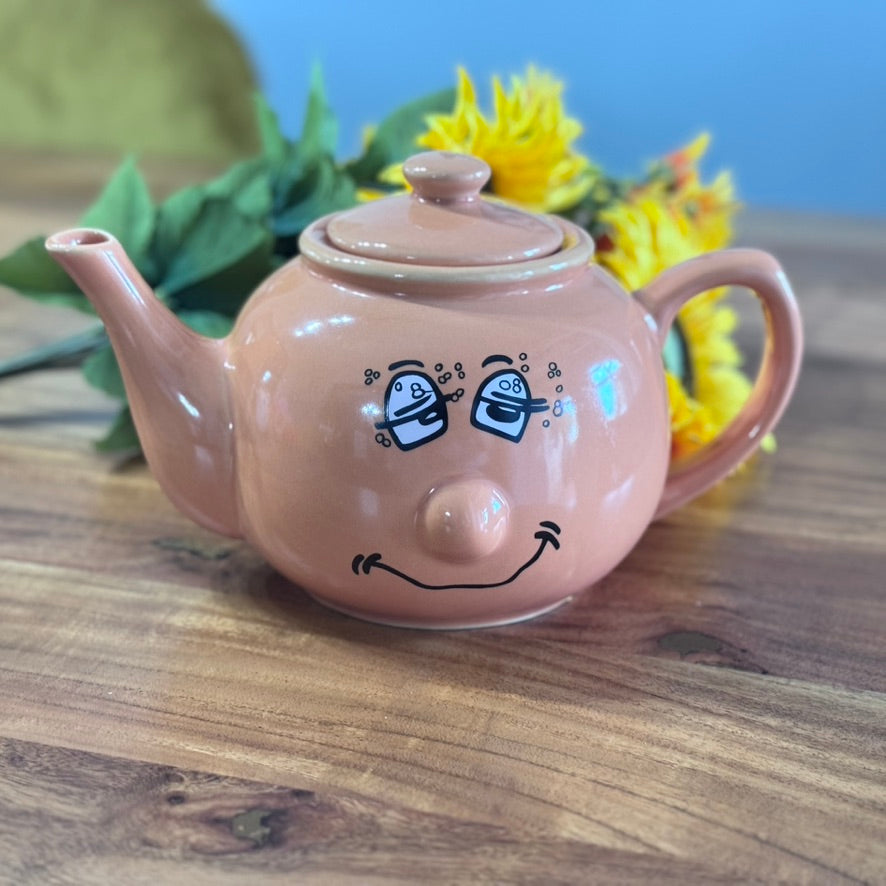 Vintage Orange Novelty Face Teapot