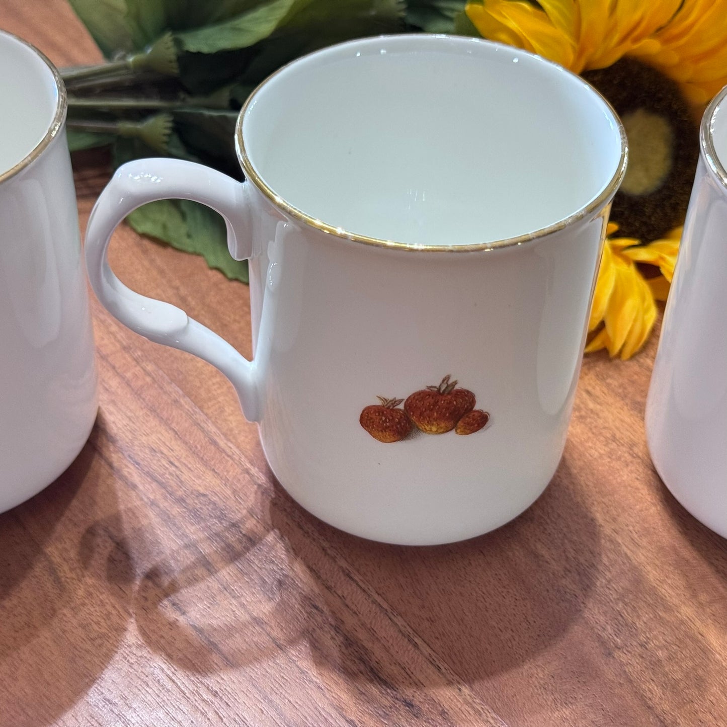 Sadler 'Wellington' Harvest Fruit Design, Bone China Mugs
