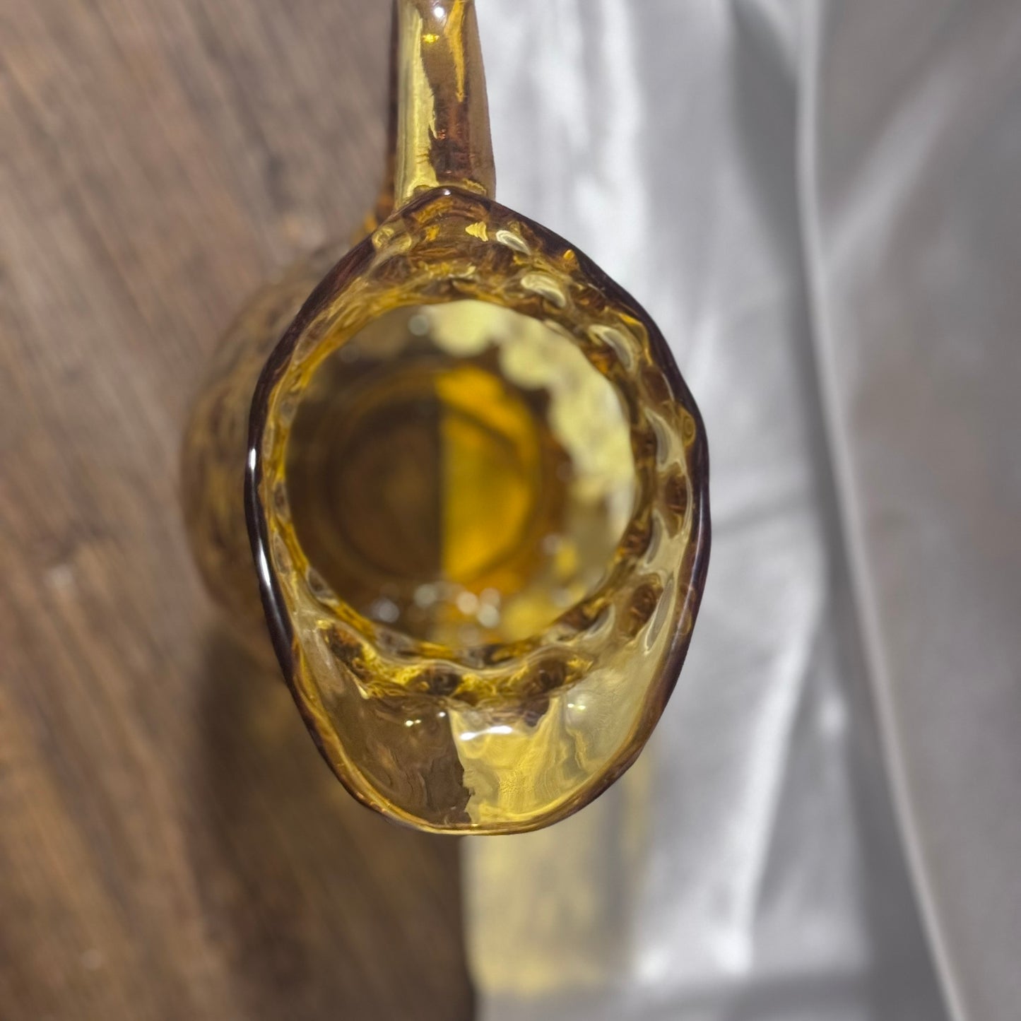 Large Amber Dot/Bubble Glass Pitcher