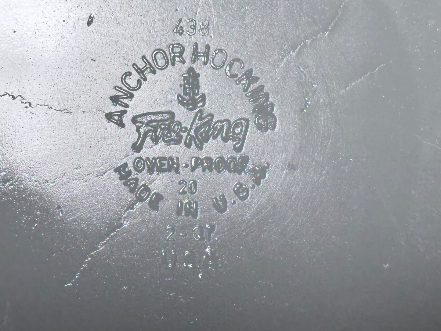 Anchor Hocking Fire King Blue Floral Round Casserole