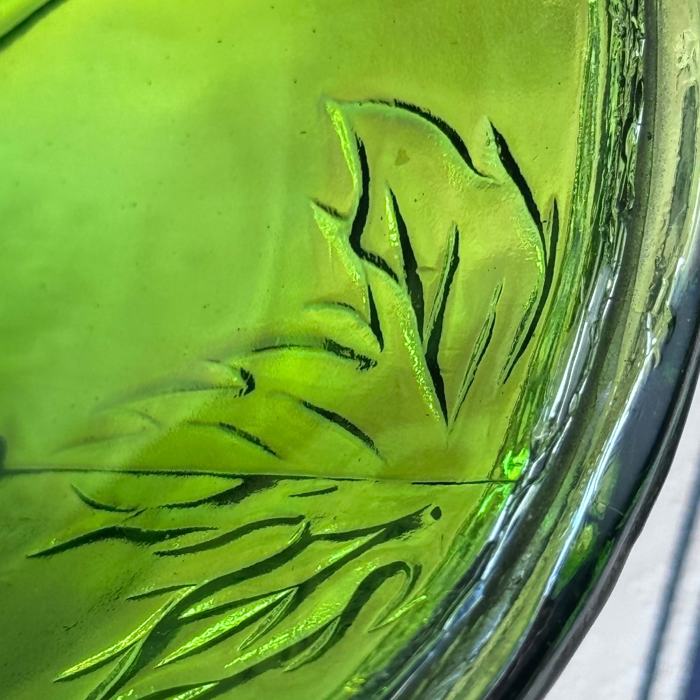 Indiana/Carnival Green Glass Biscuit/Candy Jar