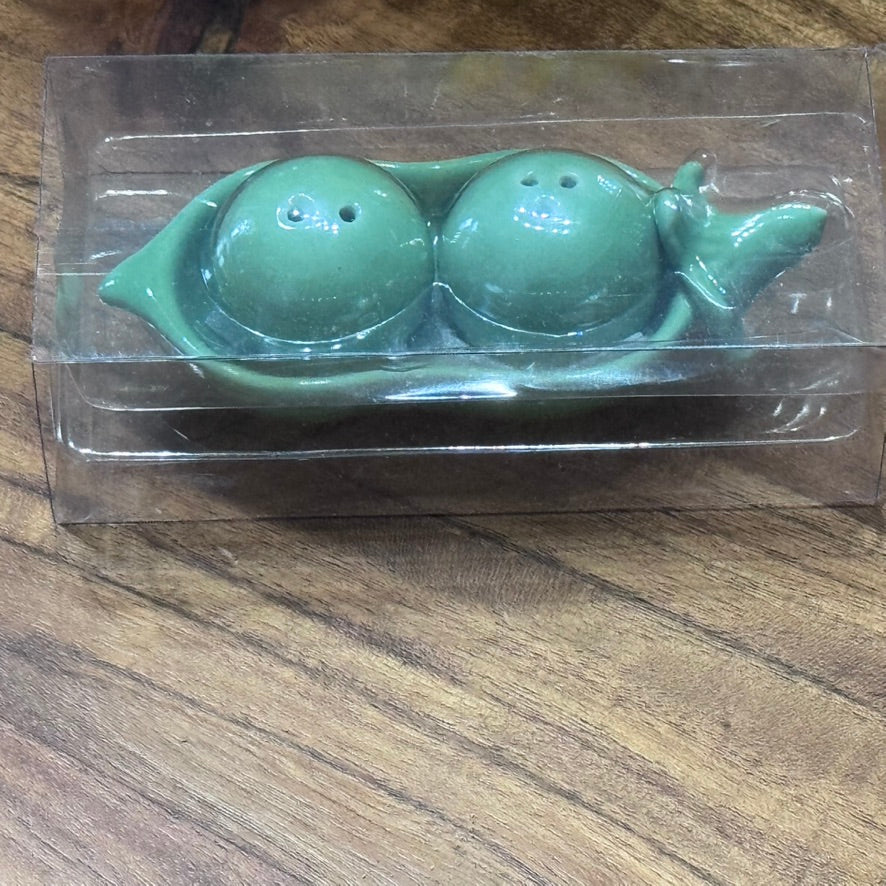 Two Peas In A Pod Boxed Salt & Pepper Shaker Set