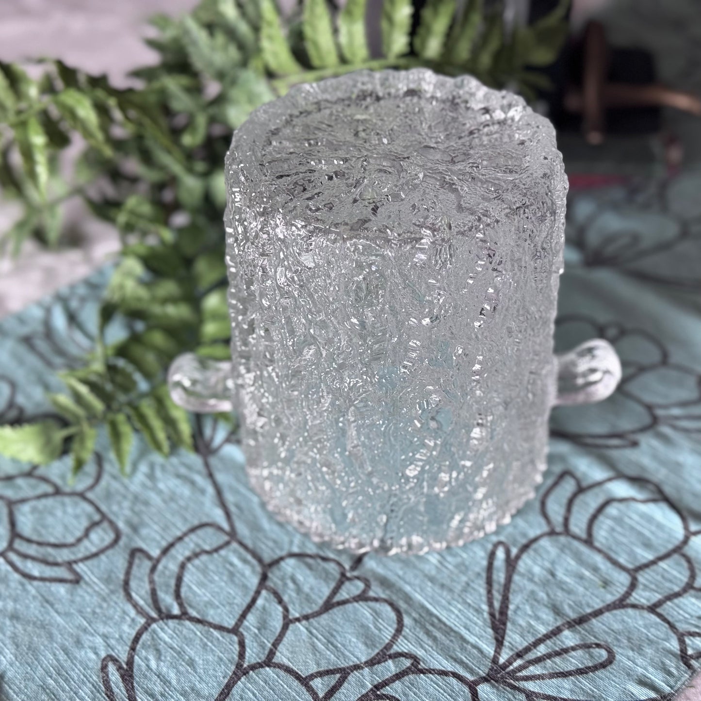 Scandinavian/Finnish Tree Bark Glass Ice Bucket