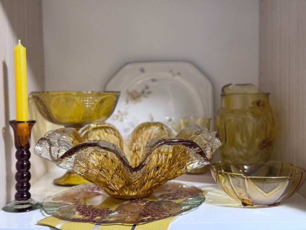Murano Amber Glass Bowl