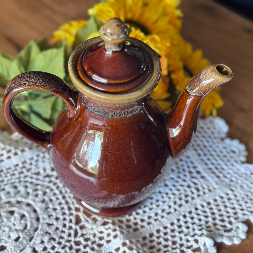 Vintage Brown Drip Glaze Coffee/Teapot