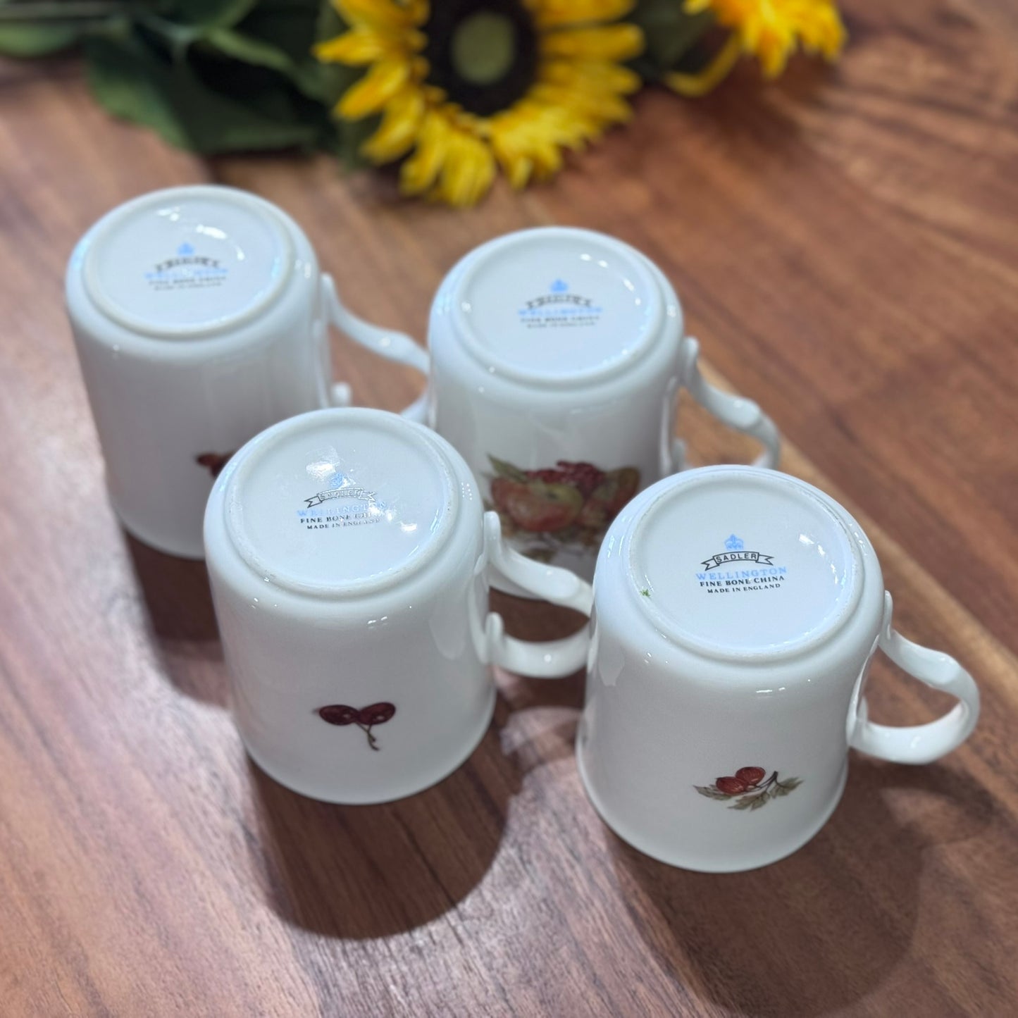 Sadler 'Wellington' Harvest Fruit Design, Bone China Mugs