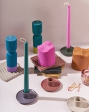 EBB & FLOW Pillar Candle- Green/Lime