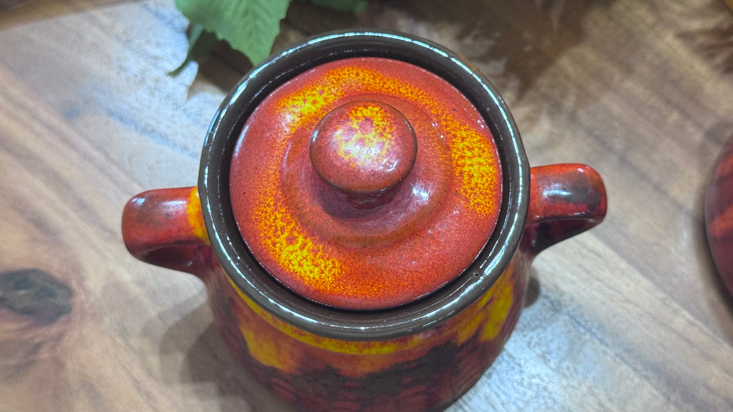 Jacques Garnier Estriceram Pottery Creamer & Sugar Bowl Set