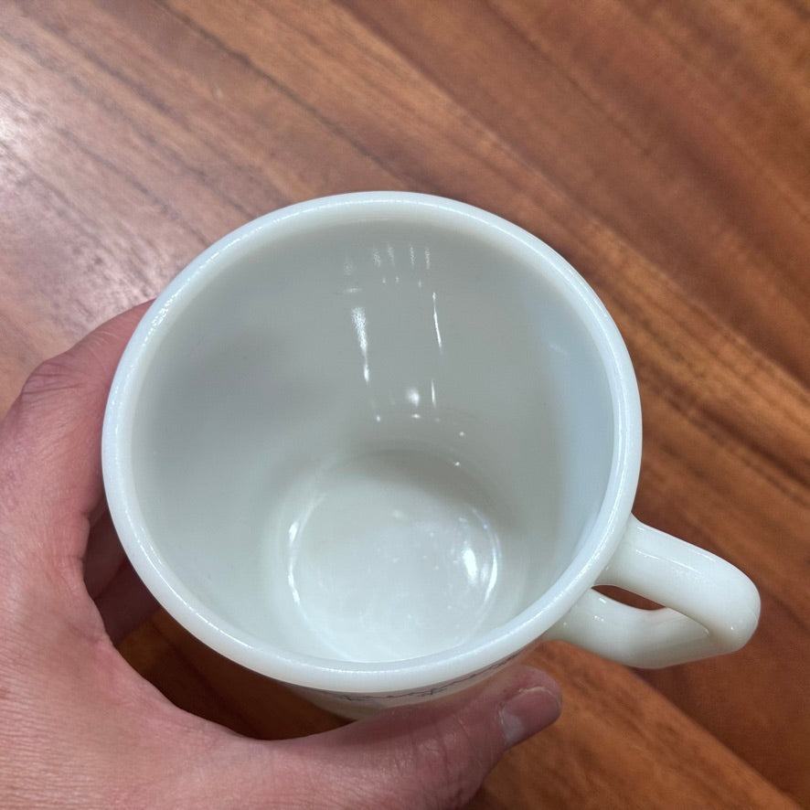 PYREX Blue Snowflake Garland Milk Glass Mugs