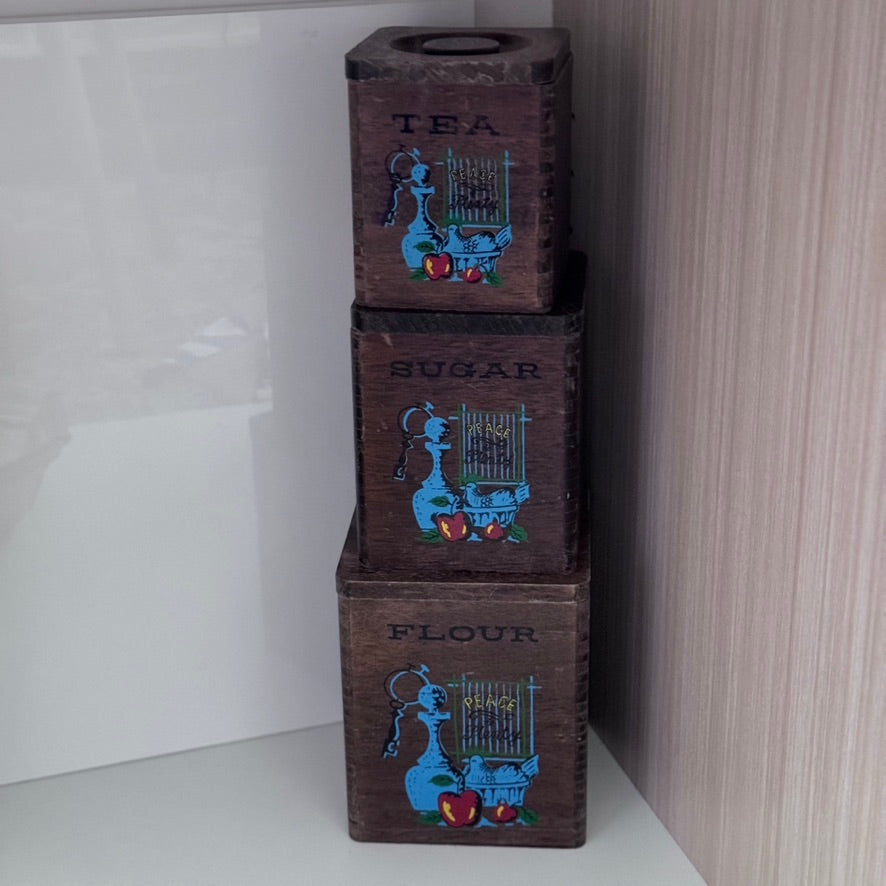 Wooden Canisters Set of 3