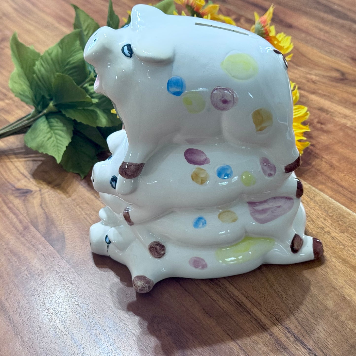Stacked Pigs Ceramic Piggy Bank