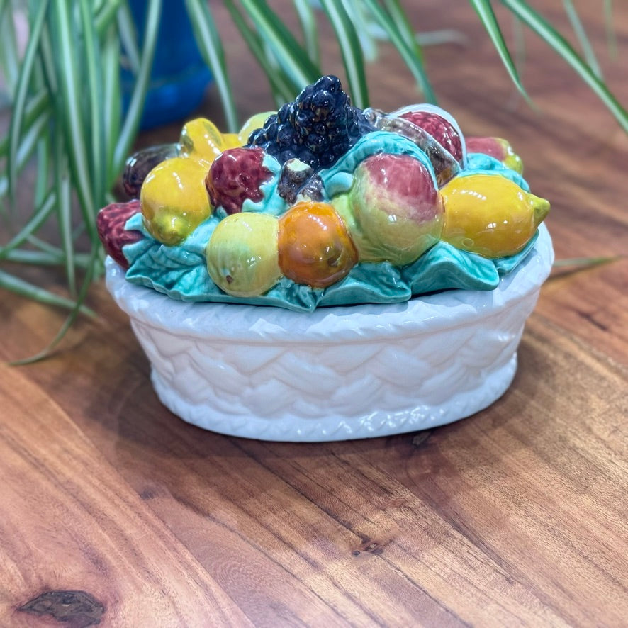 Vintage Lidded Ceramic Fruit Bowl/Storage Container