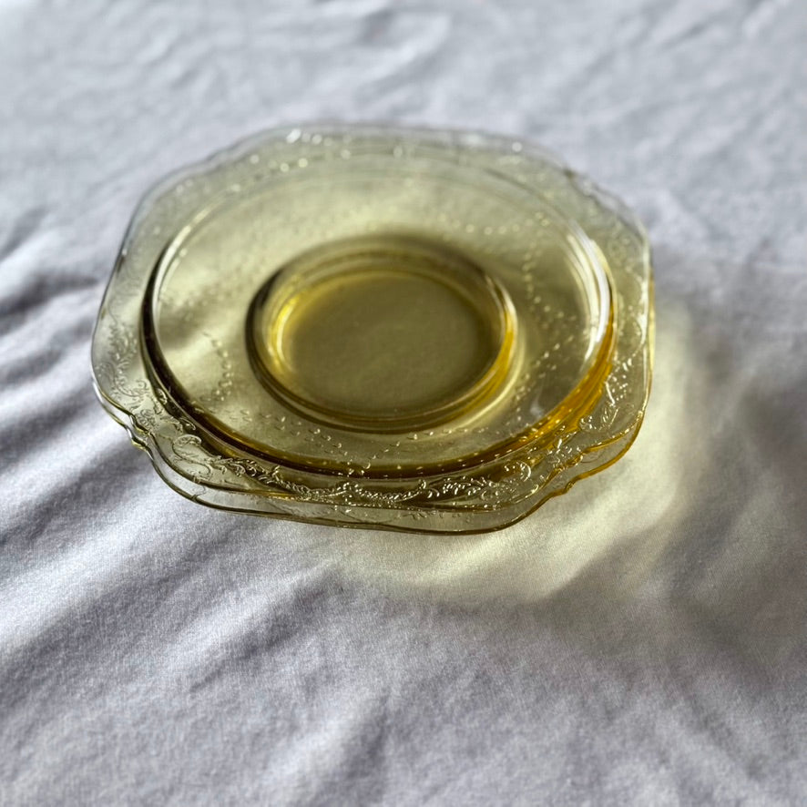 Yellow Depression Glass Saucer