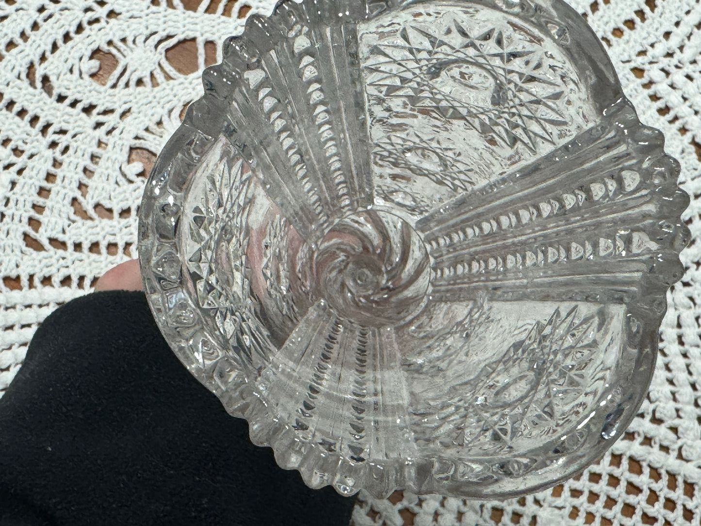 Early American Pressed Glass Starburst Vase
