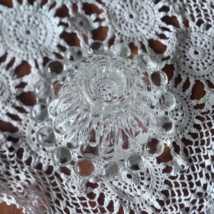 Clear Glass Boopie Bubble Taper Candlestick Holder