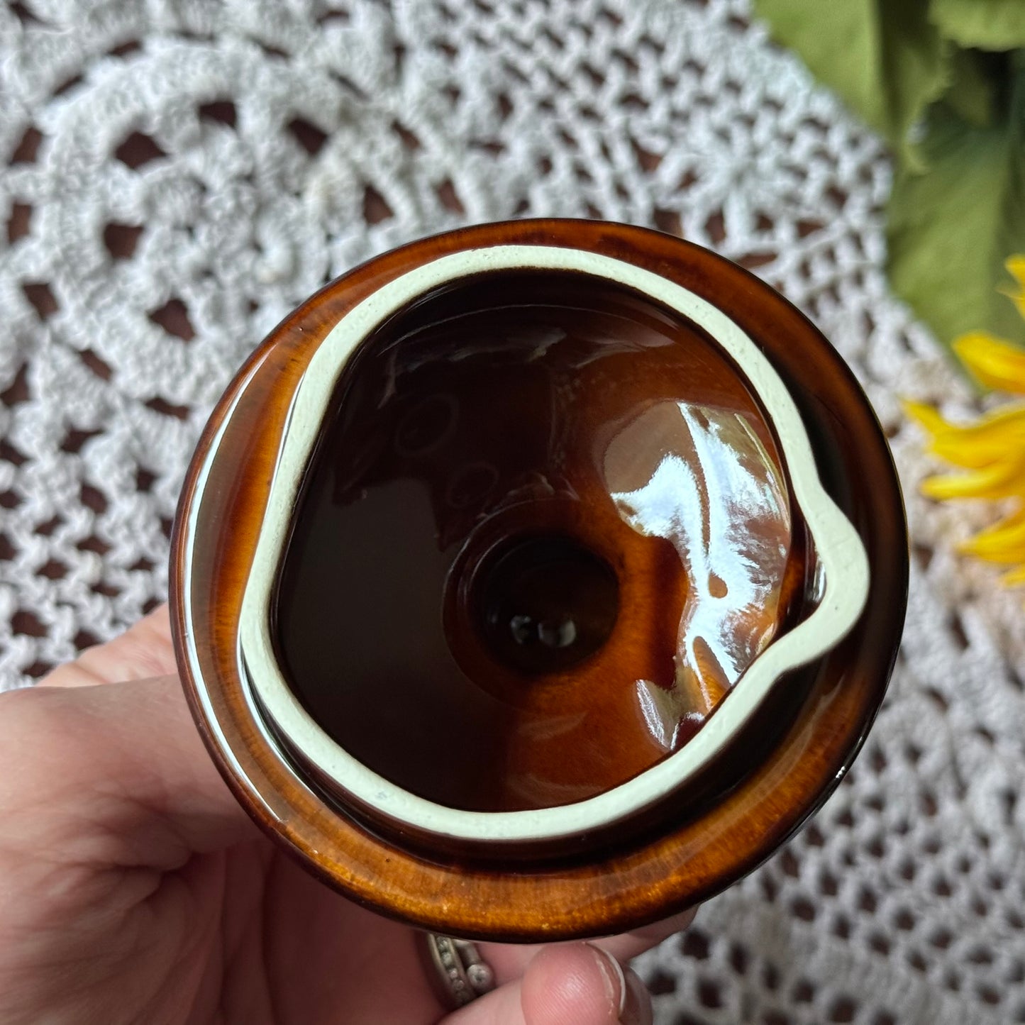 DDR East Germany 0.90L Brown Glaze Teapot
