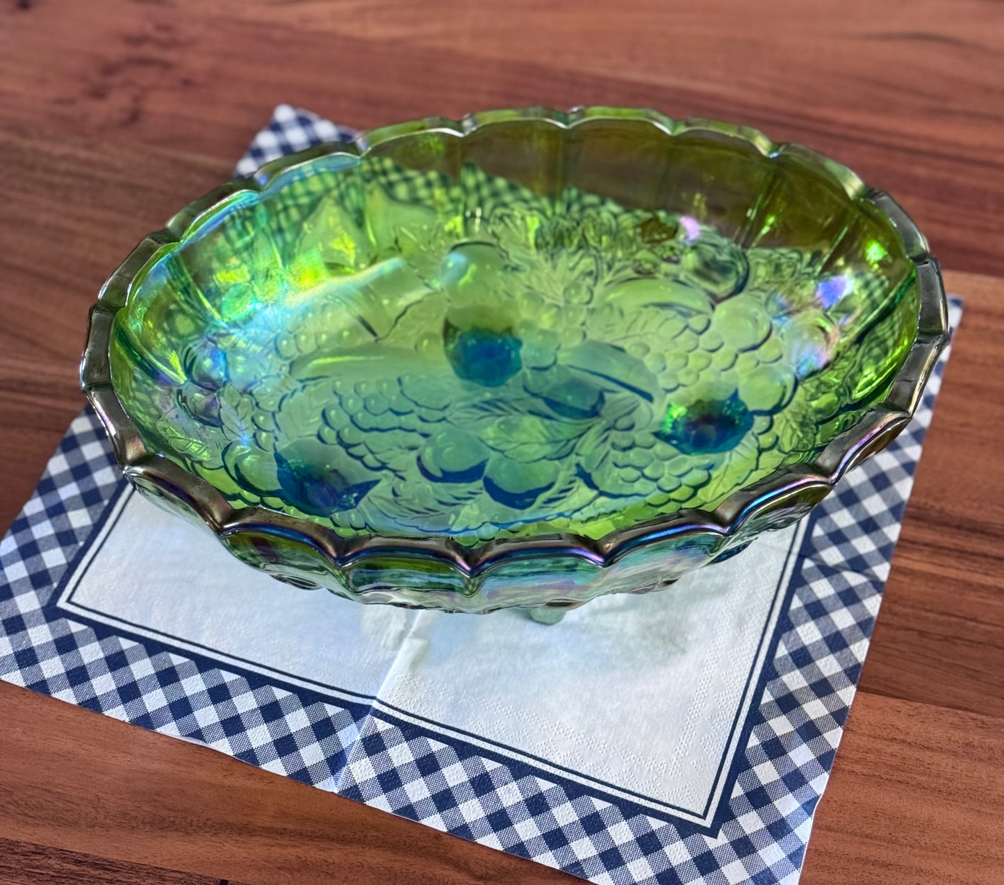 Indiana Glass/Carnival Glass Harvest Oval Bowl
