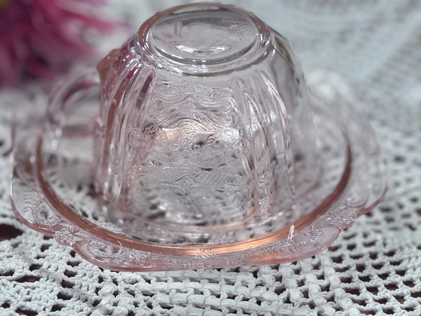 Federal Glass 'Madrid' Pink Depression Glass Teacup & Saucer