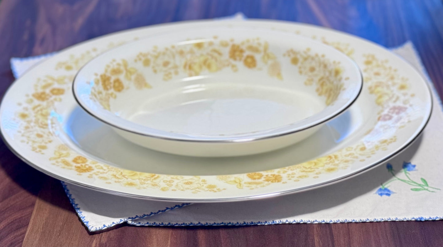 Wedgwood 'Mimosa' Platter and Oval Serving Dish