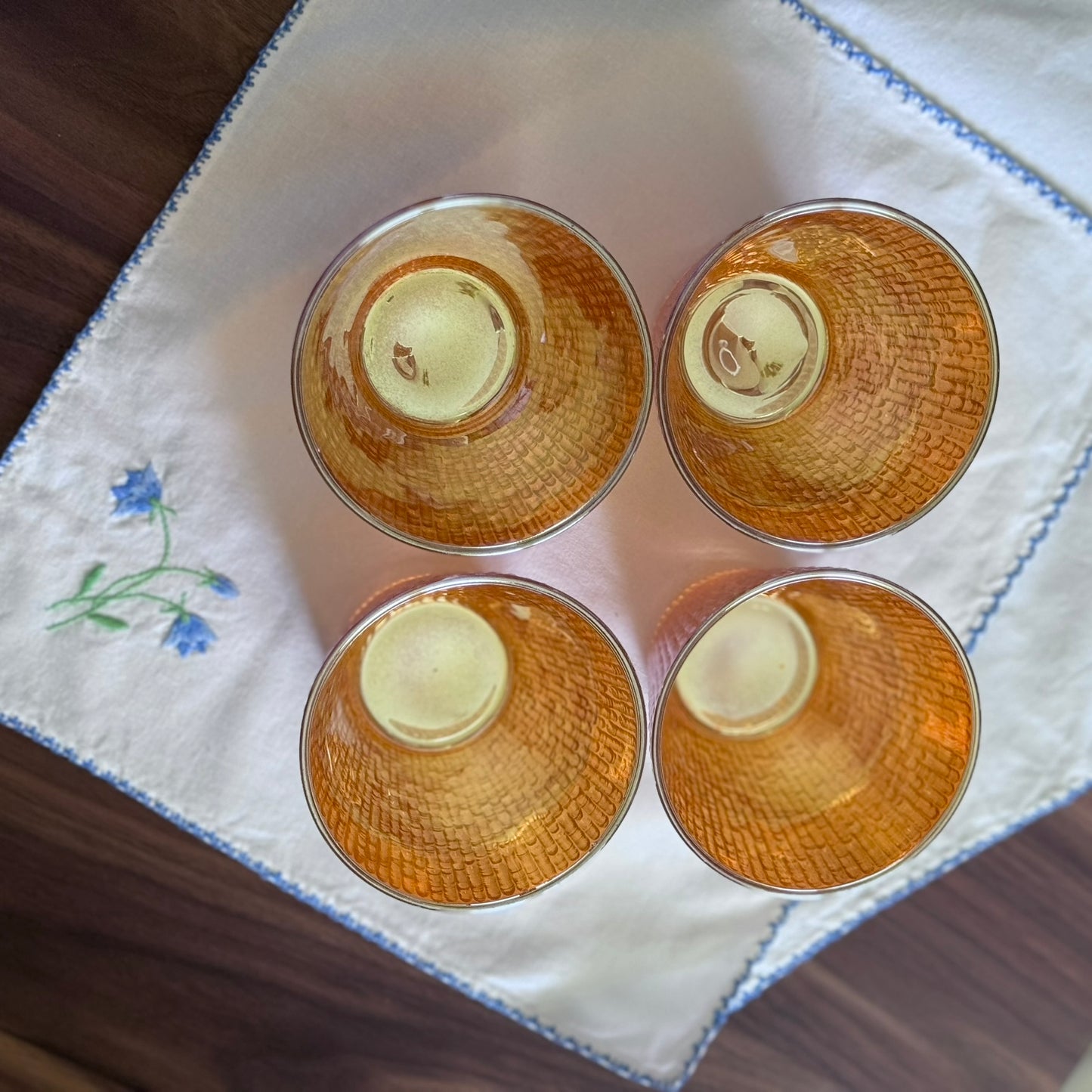 Jeannette Glass Marigold Tree Bark Glasses