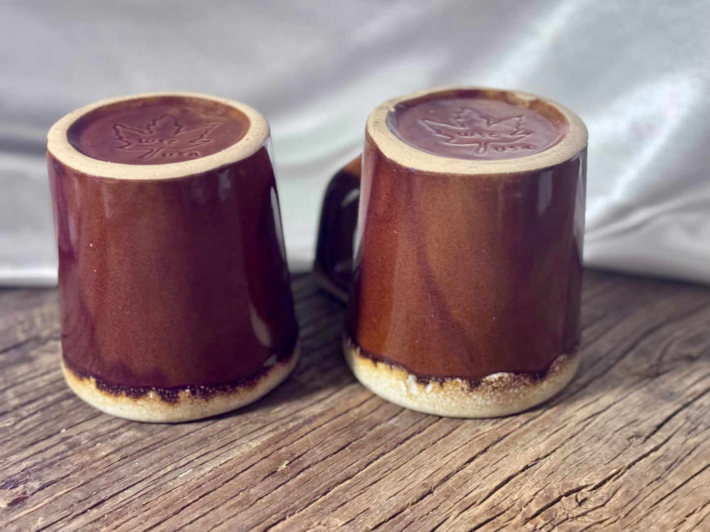 WSC Maple Leaf Brown Drip Glaze Coffee Mug
