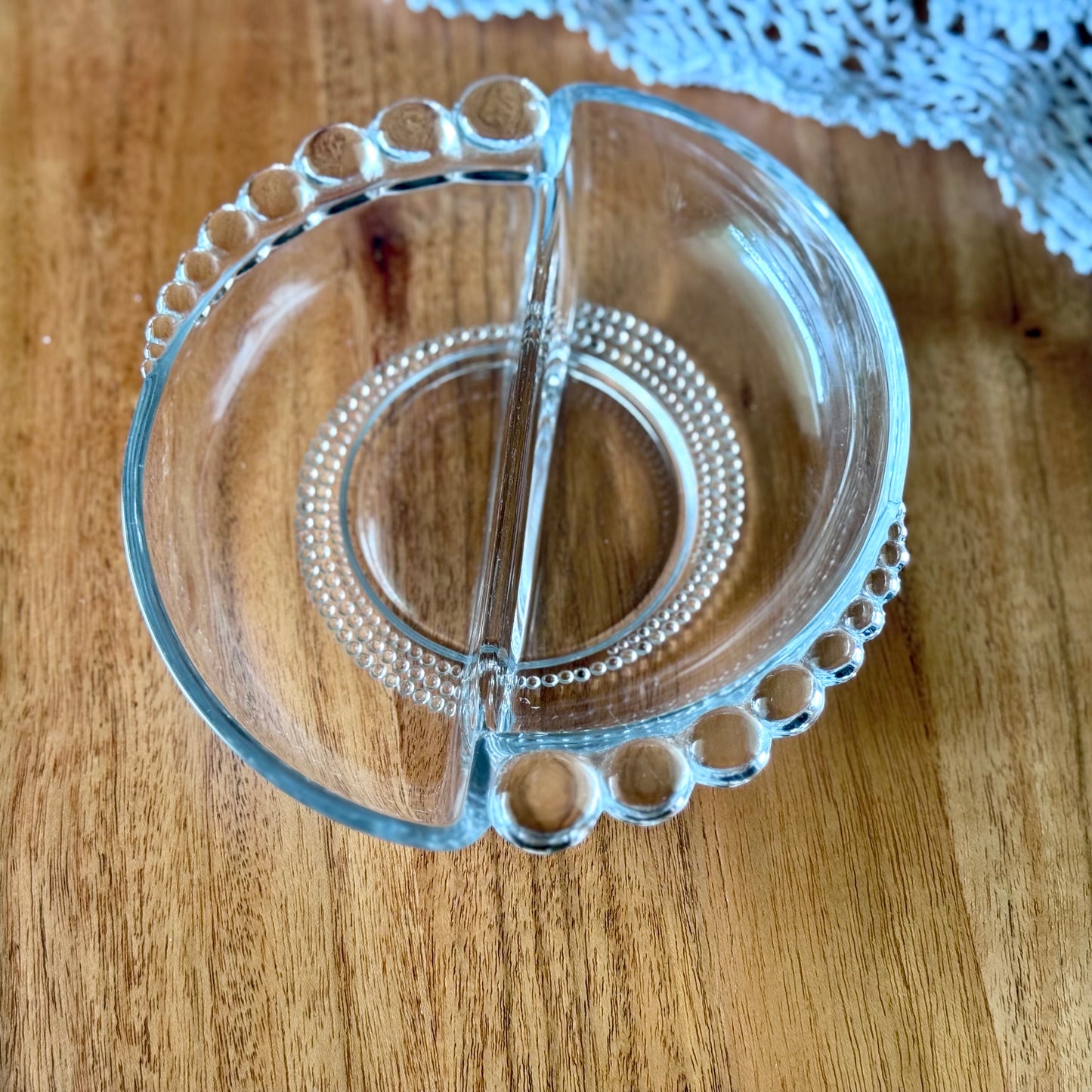 Duncan & Miller Teardrop Bubble Glass Divided Dish