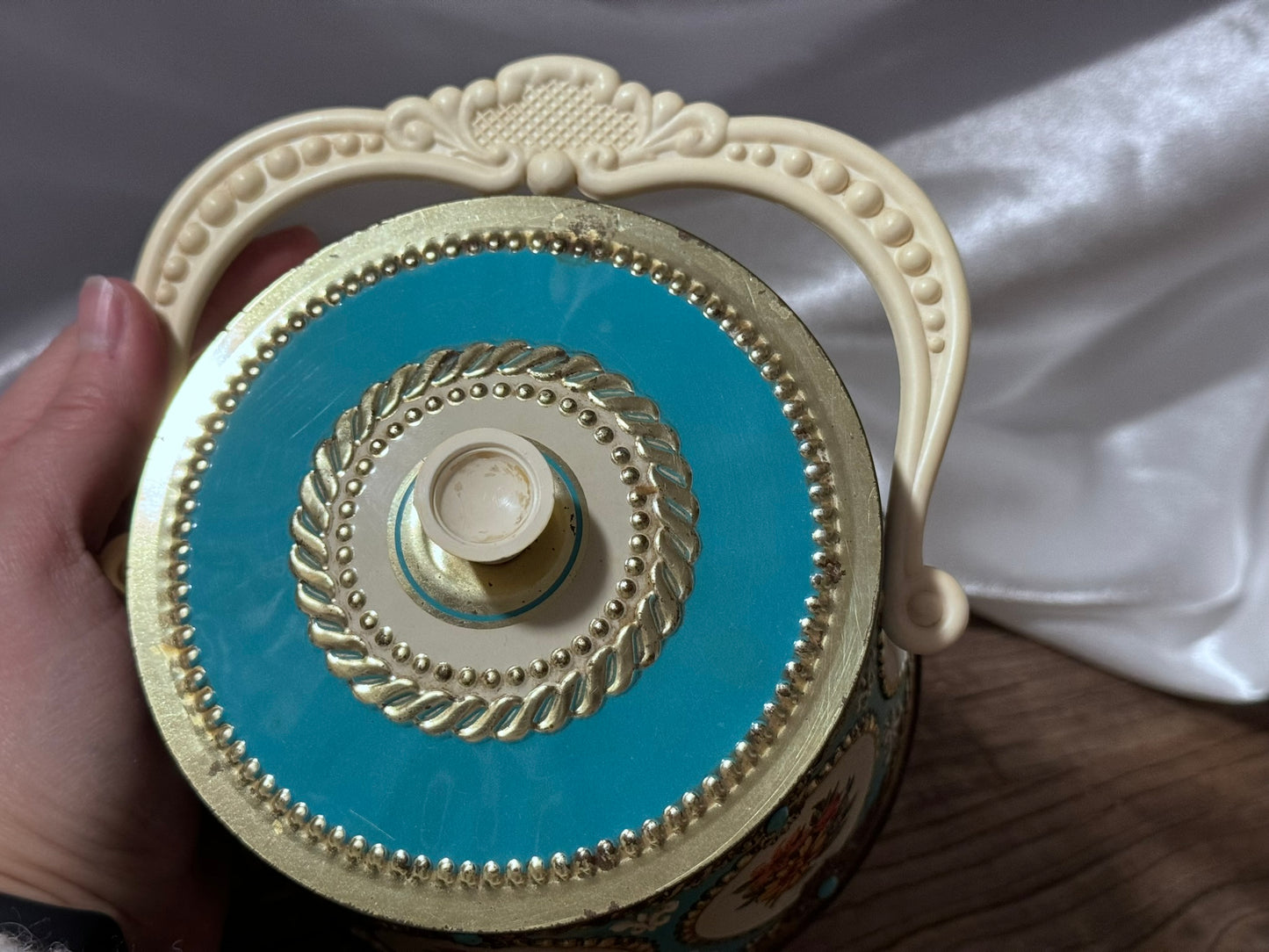 Floral 1960s Tin Containter