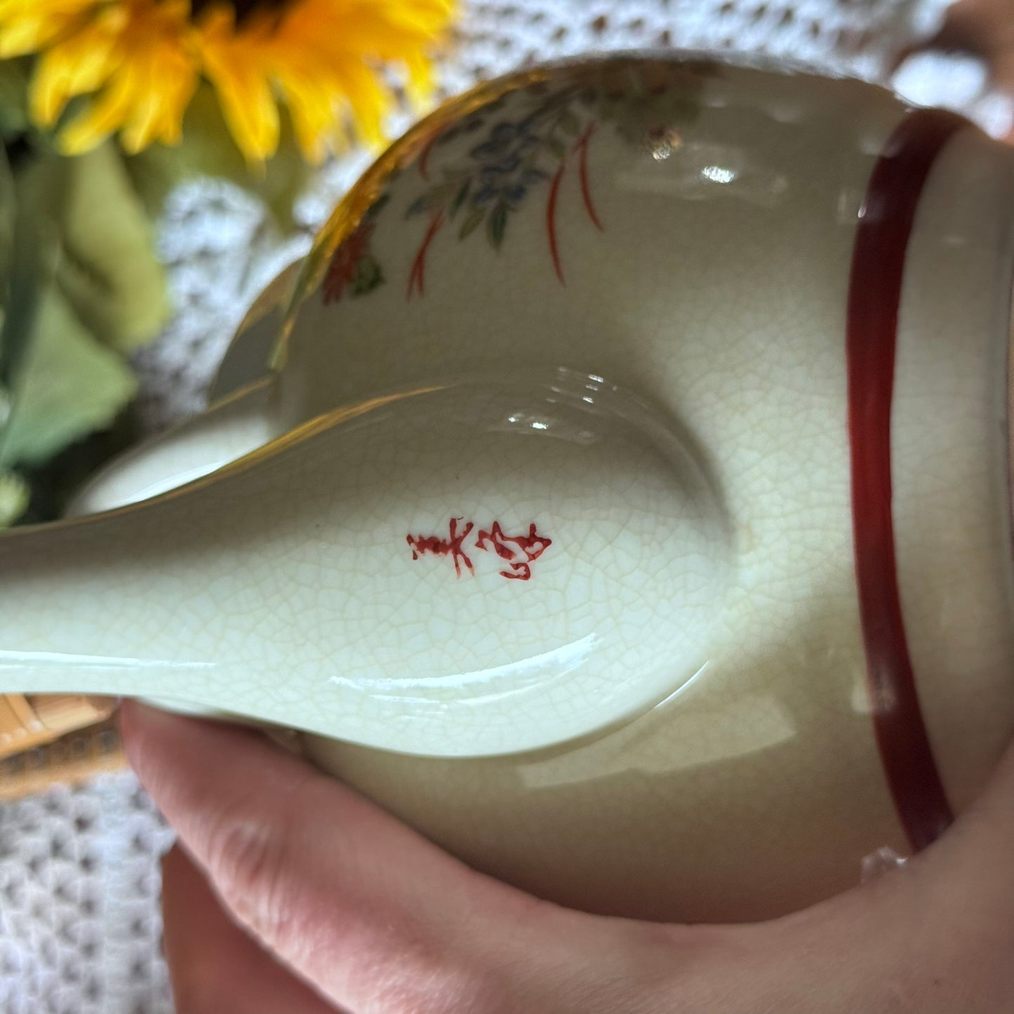 Japanese Porcelain Floral & PeacockTeapot