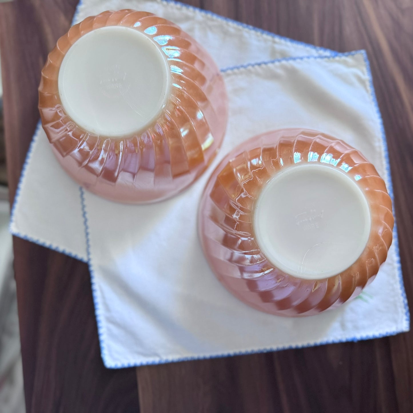 Fire-King Ribbed Swirl Medium Bowls