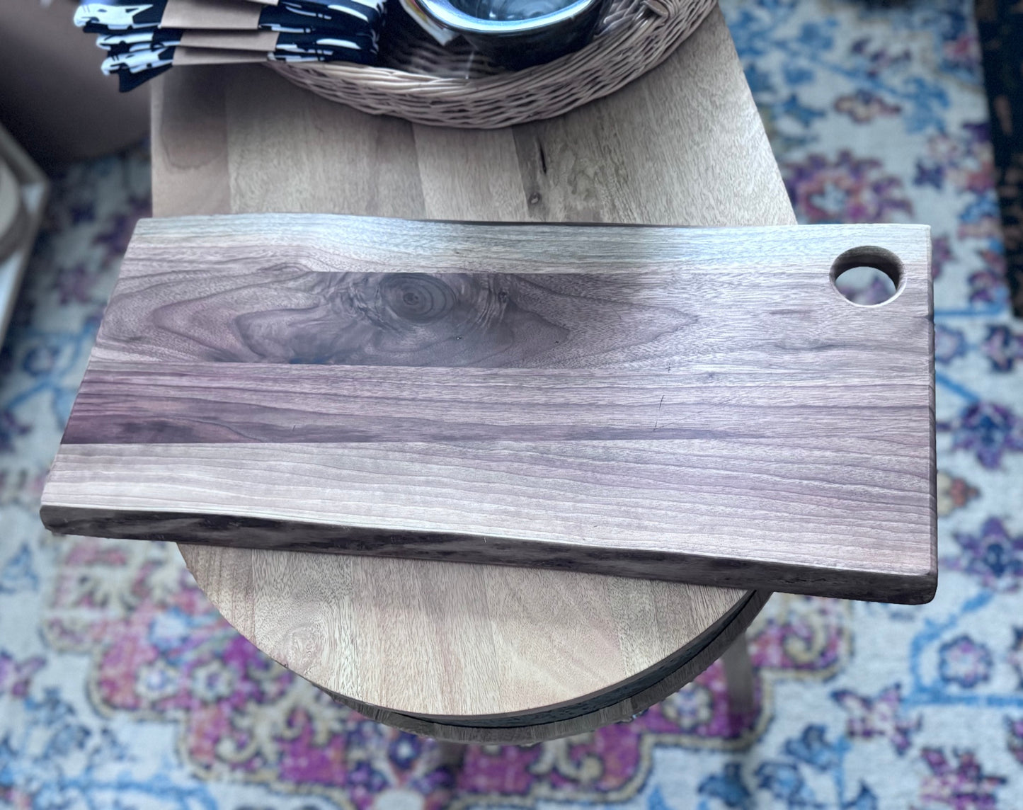 Large Live Edge Walnut Cutting Board