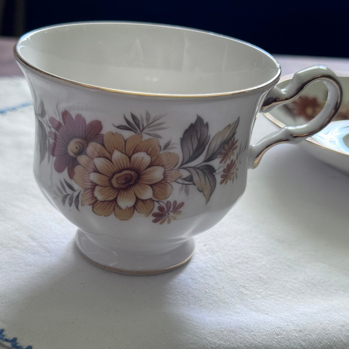 Queen Anne Pattern N 8620 Teacup and Saucer
