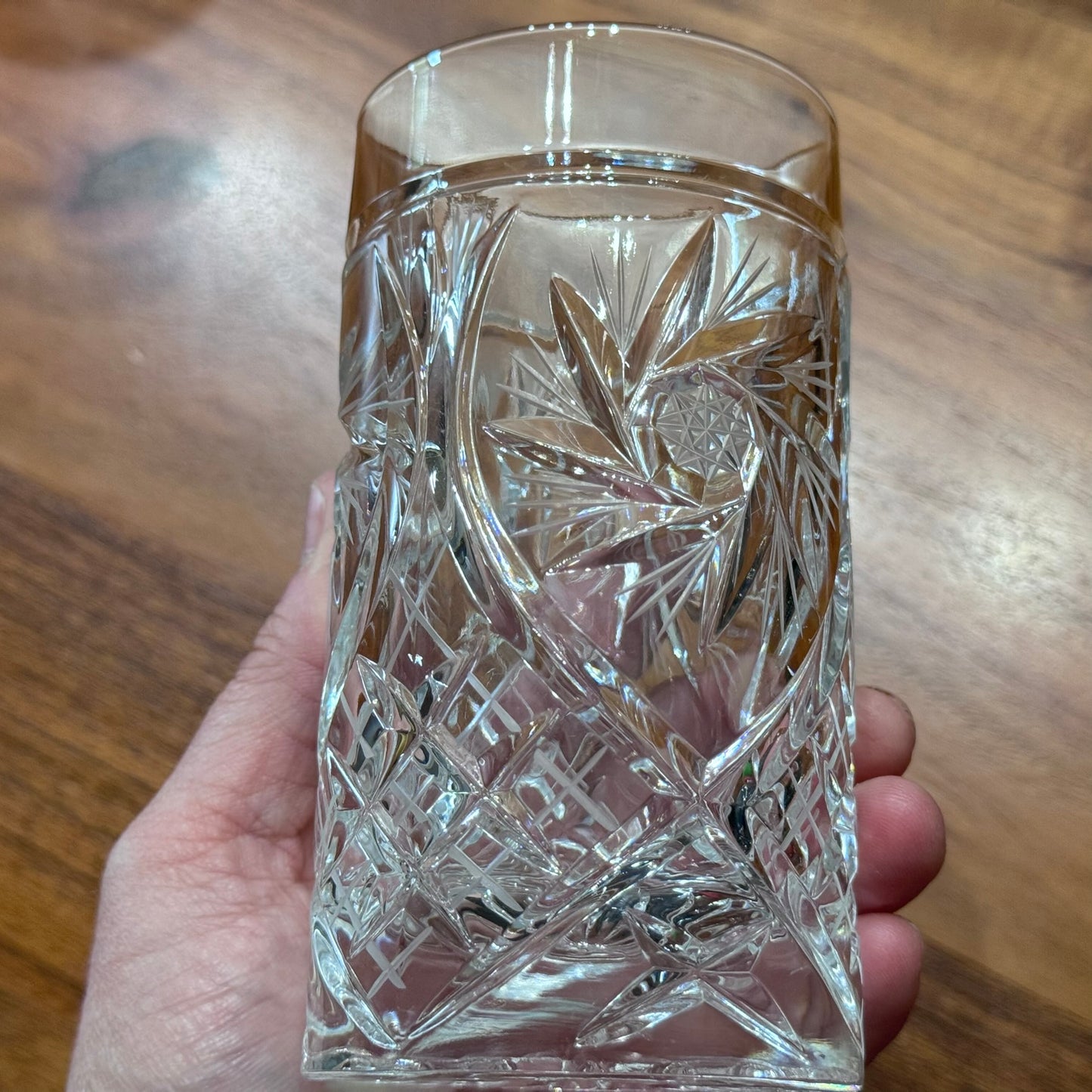Pinwheel Crystal High Ball Glasses